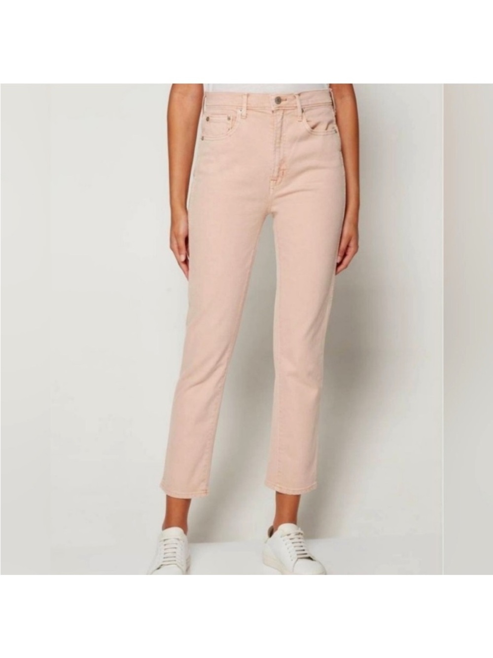 Gap High rise Vintage slim jeans pants denim blush pink ankle crop 4 27
